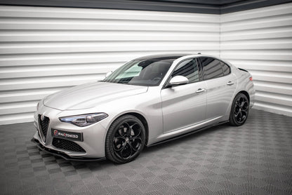 Maxton Seitenschweller Ansatz für Alfa Romeo Giulia Sport schwarz Hochglanz