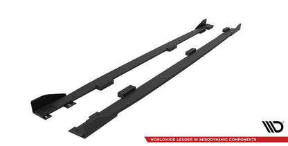 Maxton Street Pro Seitenschweller Ansatz für + Flaps Peugeot 208 GT Mk2 schwarz Hochglanz