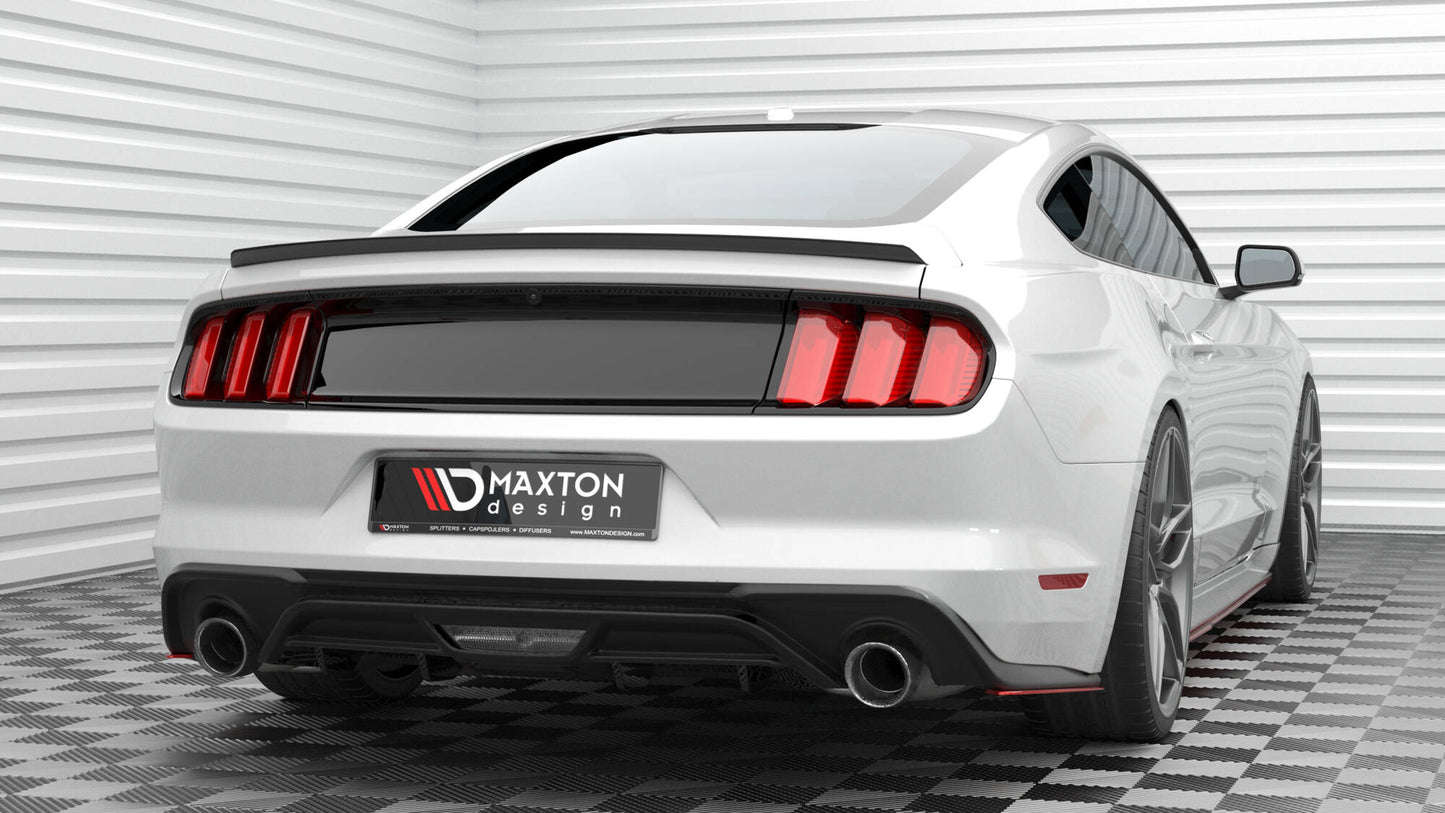 Maxton Heck Ansatz Flaps Diffusor V.2 für Ford Mustang Mk6 Facelift schwarz Hochglanz