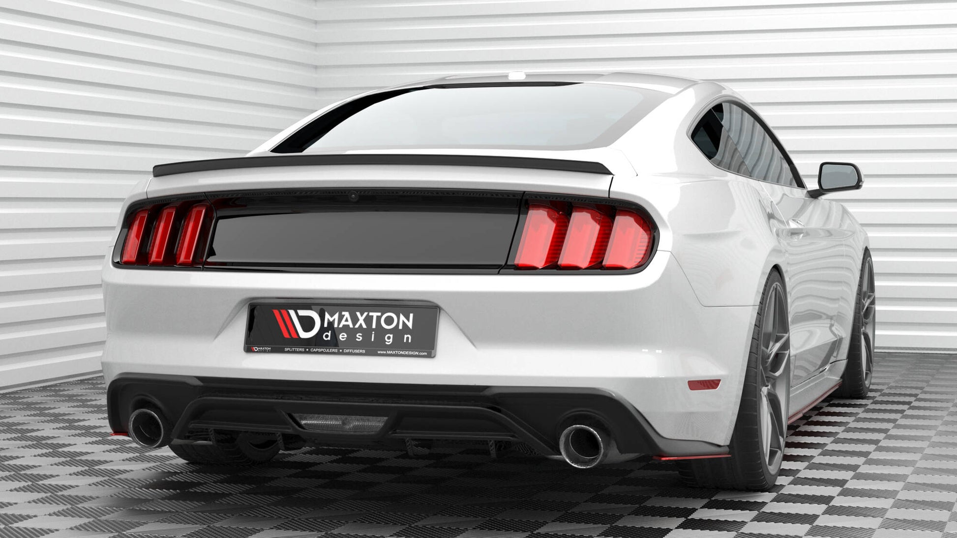 Maxton Heck Ansatz Flaps Diffusor V.2 für Ford Mustang Mk6 Facelift