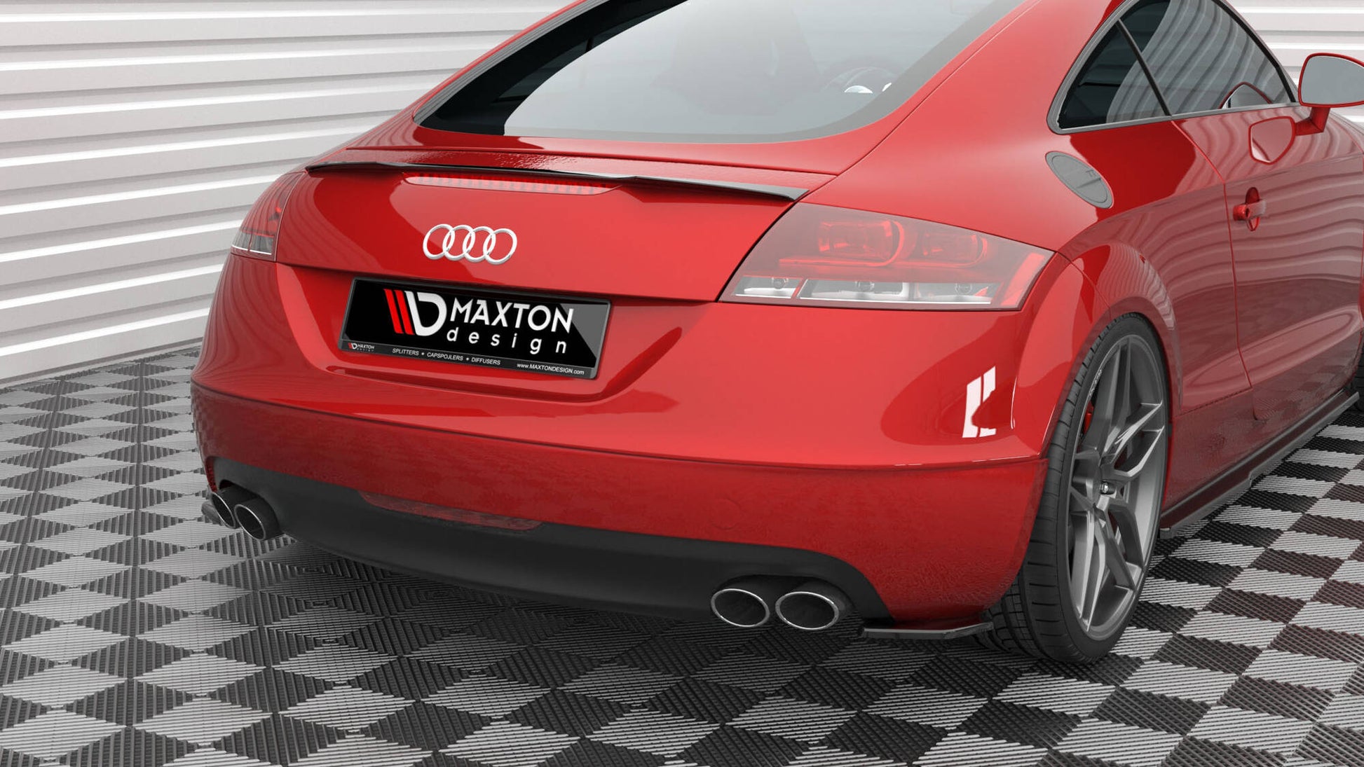 Maxton Heck Ansatz Flaps Diffusor für Audi TT 3.2 V6 8J schwarz Hochglanz
