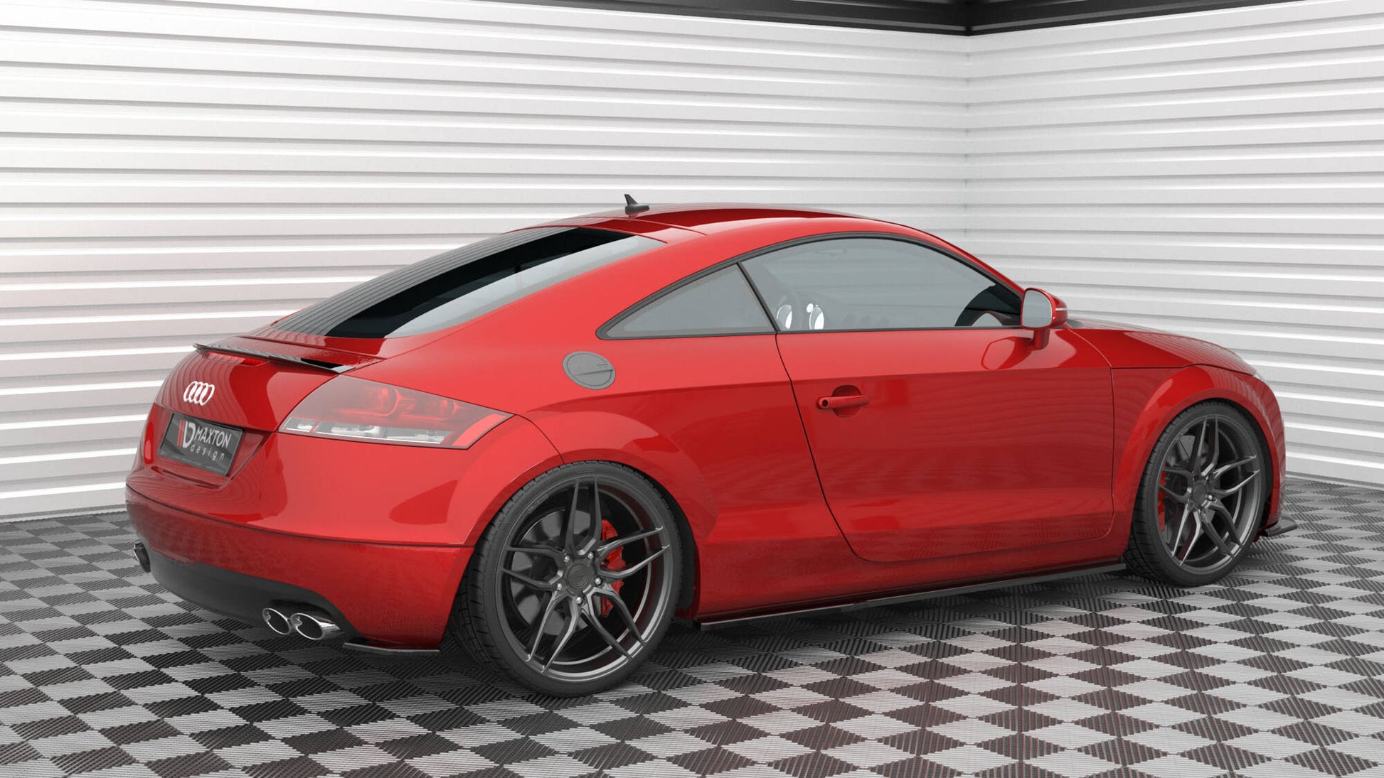 Maxton Heck Ansatz Flaps Diffusor für Audi TT 3.2 V6 8J schwarz Hochglanz