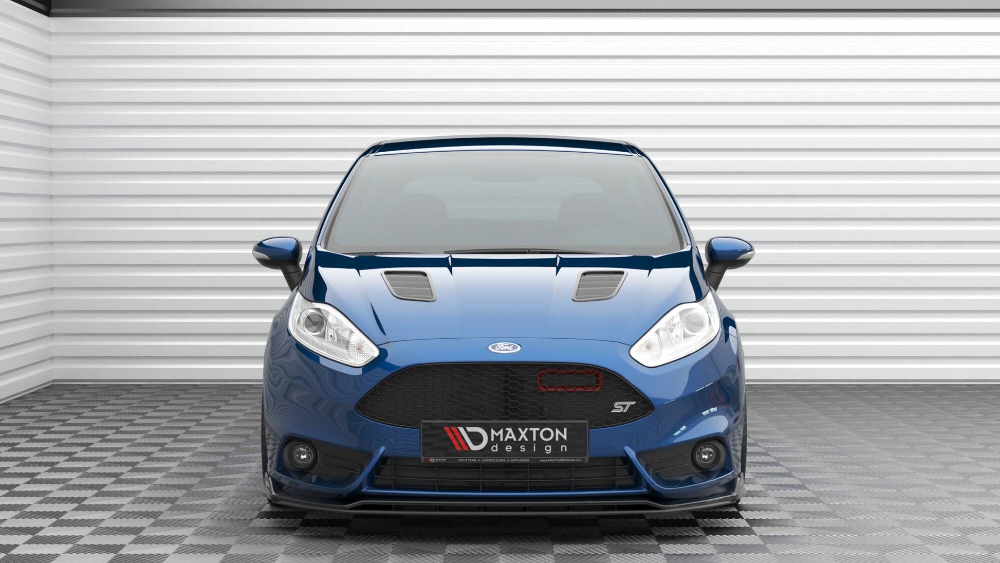 Maxton Motorhauben Luftschlitze Ford Fiesta ST Mk7 Facelift schwarz Hochglanz