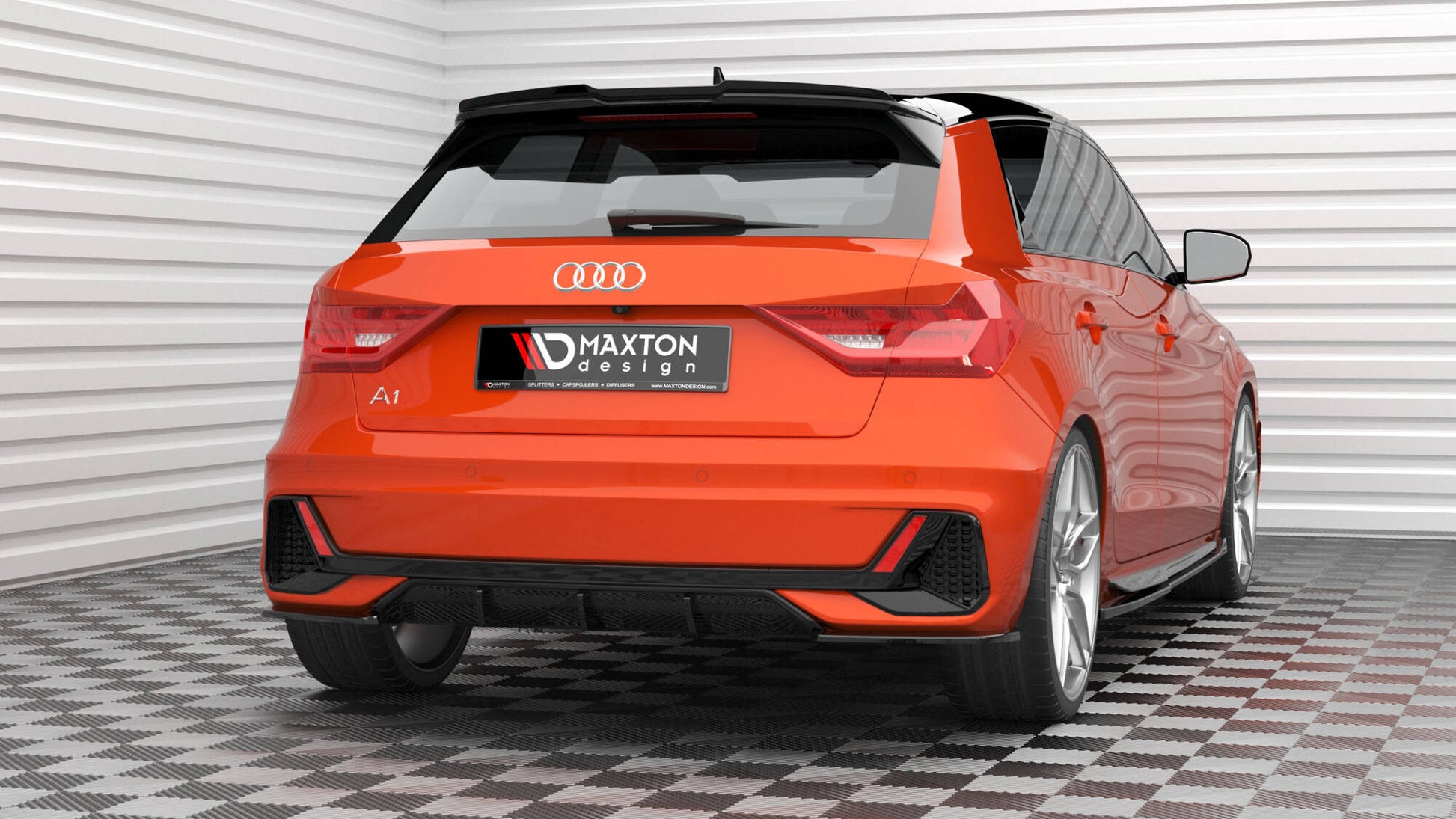 Maxton Diffusor Heck Ansatz für Audi A1 S-Line GB schwarz Hochglanz