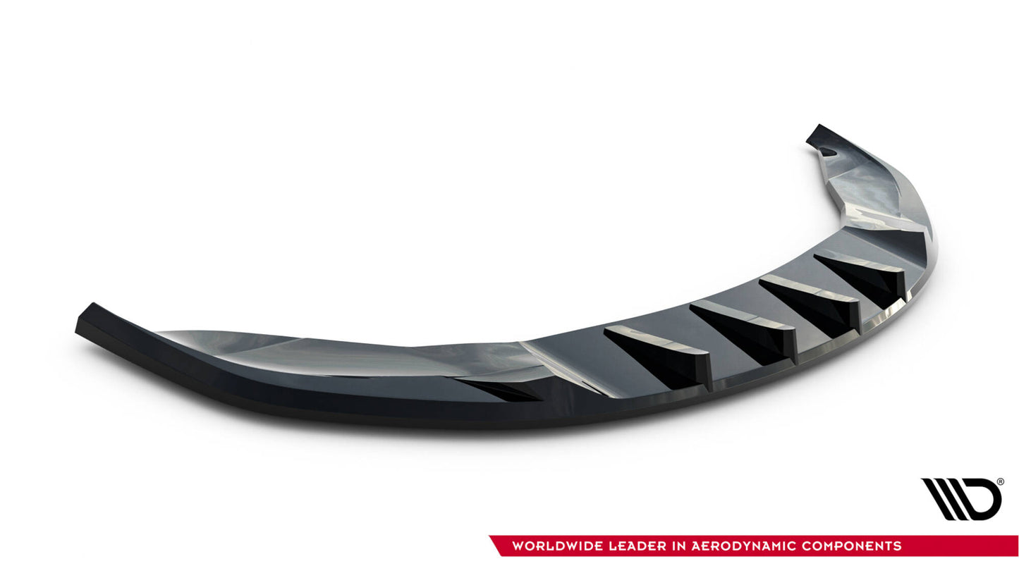 Maxton Front Ansatz V.3 für Tesla Model S Plaid Mk1 Facelift schwarz Hochglanz
