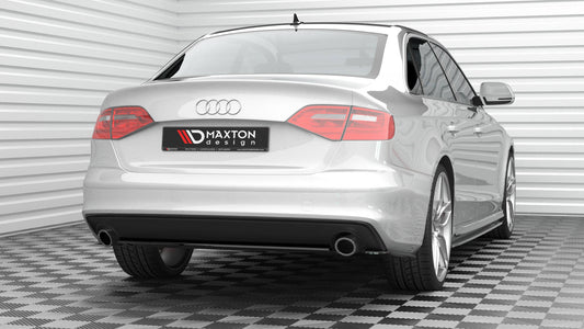 Maxton Mittlerer Diffusor Heck Ansatz für Audi A4 S-Line B8 Facelift schwarz Hochglanz