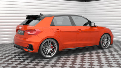 Maxton Heck Ansatz Flaps Diffusor V.2 für Audi A1 S-Line GB schwarz Hochglanz