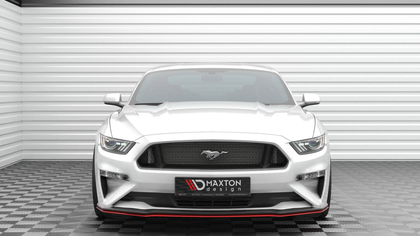 Maxton Front Ansatz V.2 für Ford Mustang Mk6 Facelift schwarz Hochglanz