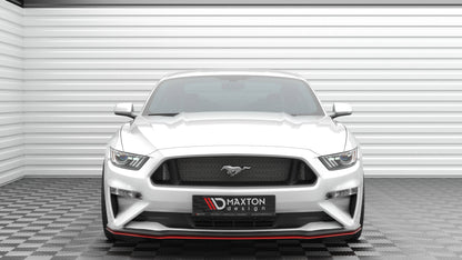 Maxton Front Ansatz V.2 für Ford Mustang Mk6 Facelift schwarz Hochglanz