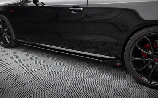 Maxton Side Flaps Audi A5 / A5 S-Line / S5 Coupe / Cabrio 8T / 8T Facelift schwarz Hochglanz
