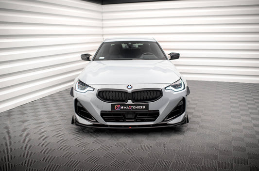 Maxton Street Pro Front Ansatz für +Flaps für + Flaps BMW 2 Coupe M-Paket / M240i G42 schwarz Hochglanz