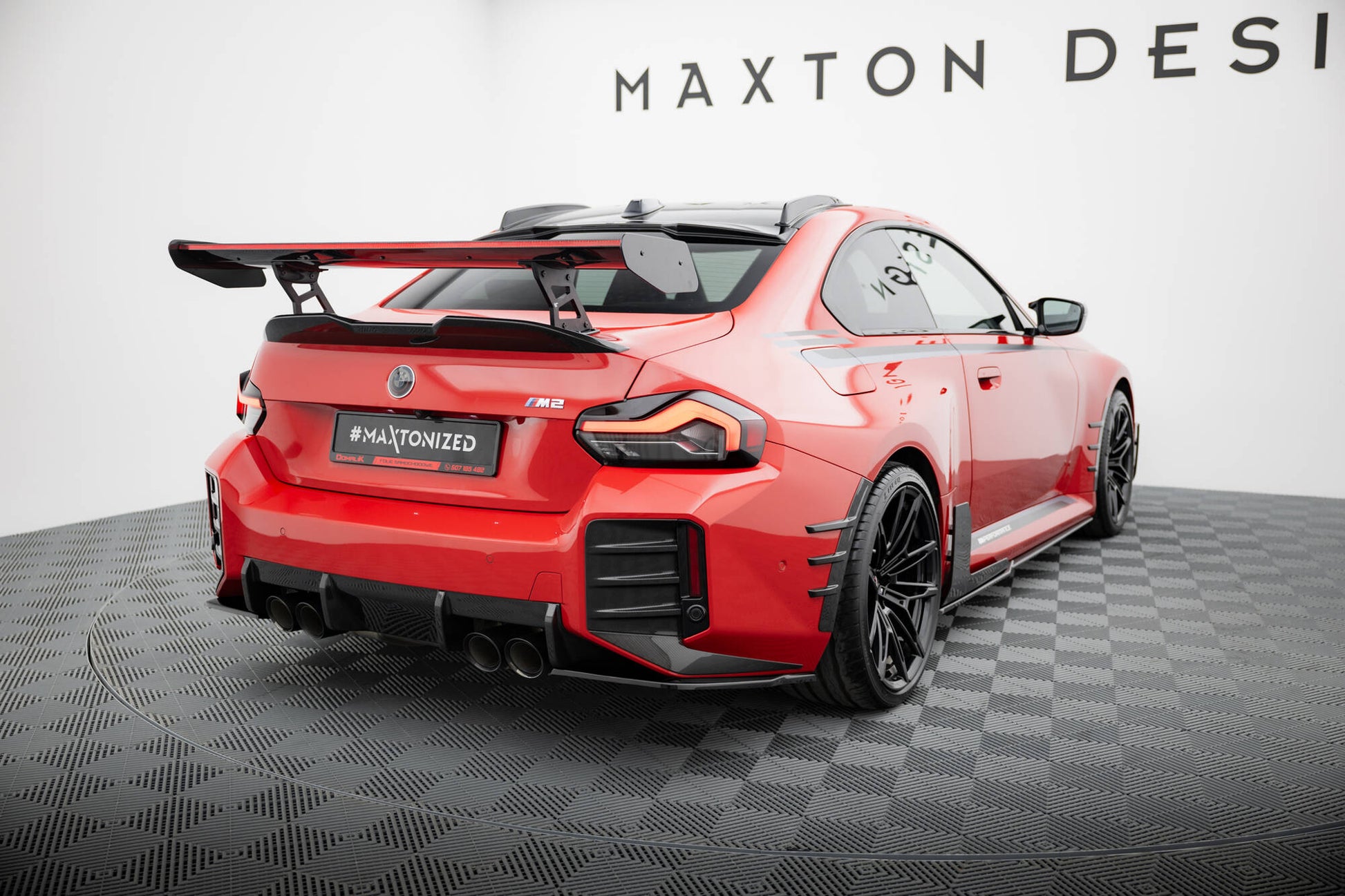 Maxton Heck Ansatz Flaps Diffusor für BMW M2 M-Performance G87 schwarz Hochglanz