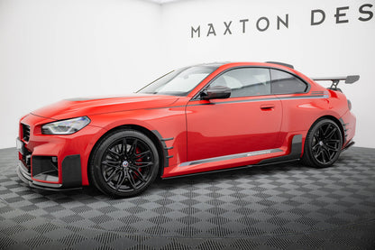 Maxton Seitenschweller Ansatz für BMW M2 M-Performance G87 schwarz Hochglanz