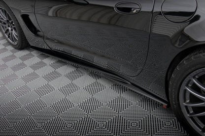 Maxton Seitenschweller Ansatz für Chevrolet Corvette C5 schwarz Hochglanz