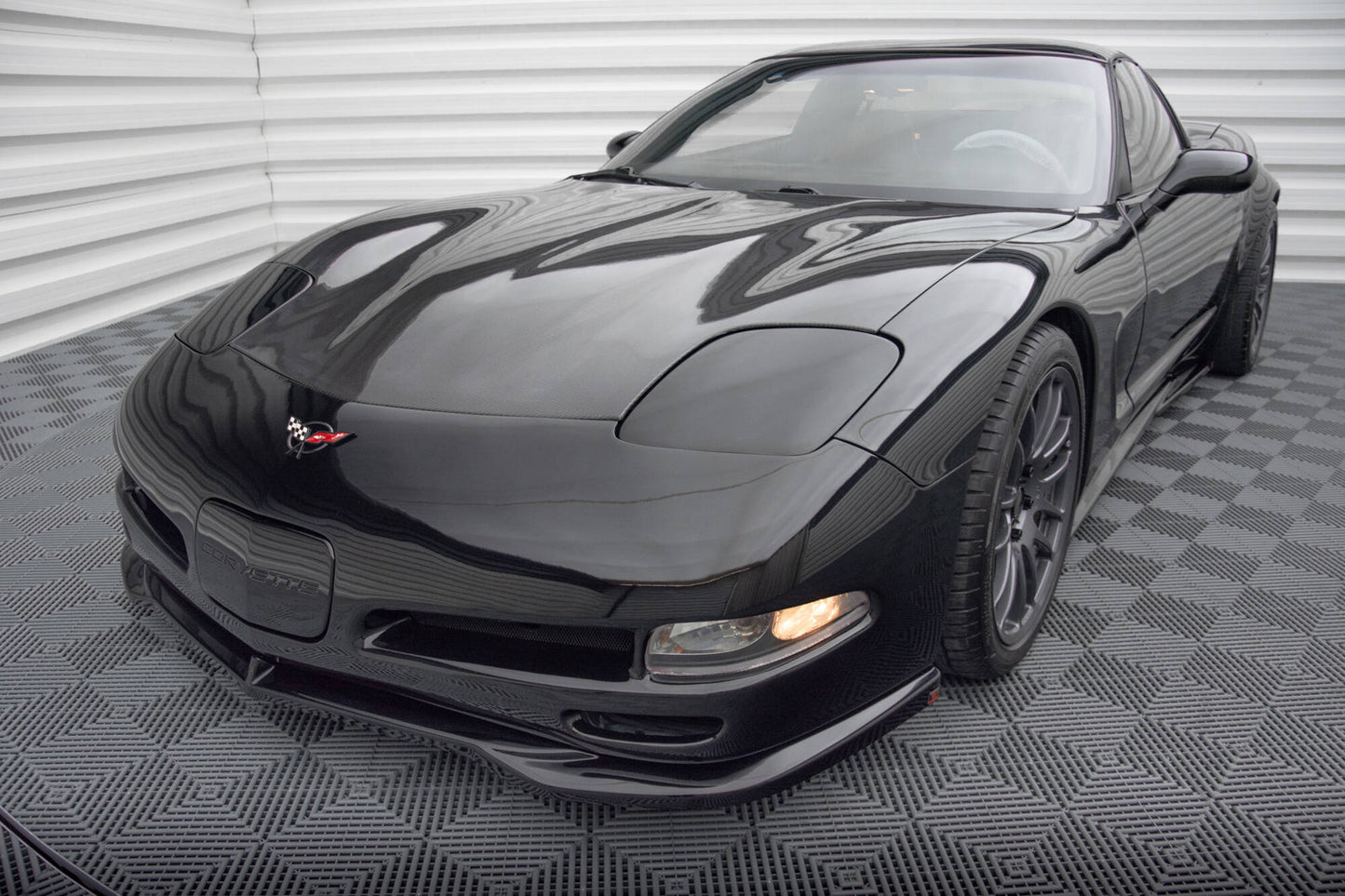 Maxton Front Ansatz für Chevrolet Corvette C5 schwarz Hochglanz