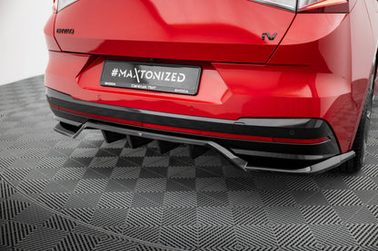 Maxton Hinten Splitter (mit einem vertikalem balken) Skoda Enyaq Coupe iV  schwarz Hochglanz
