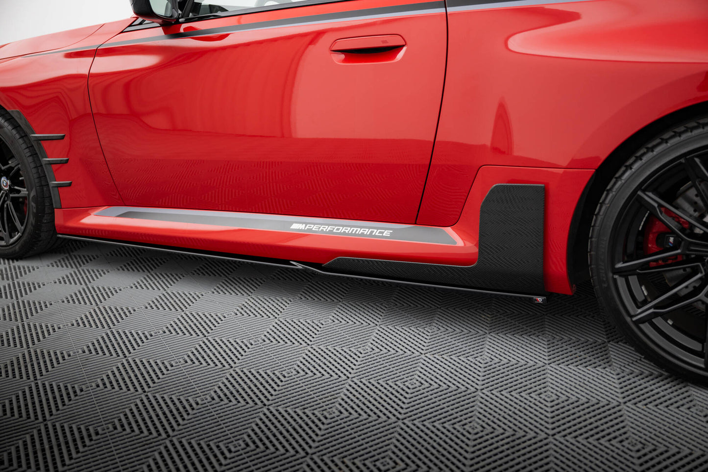 Maxton Seitenschweller Ansatz für BMW M2 M-Performance G87 schwarz Hochglanz