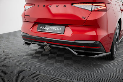 Maxton Hinten Splitter (mit einem vertikalem balken) Skoda Enyaq Coupe iV  schwarz Hochglanz