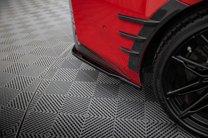 Maxton Heck Ansatz Flaps Diffusor für BMW M2 M-Performance G87 schwarz Hochglanz