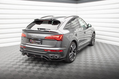 Maxton Höher Spoiler CAP für Audi SQ5 Sportback Mk2 Facelift schwarz Hochglanz