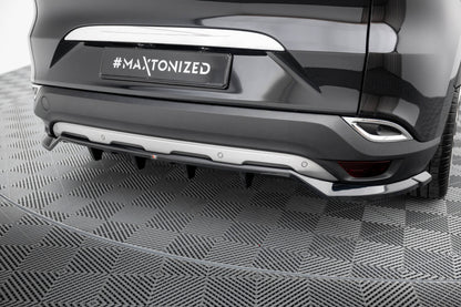Maxton Hinten Splitter (mit einem vertikalem balken) Renault Espace Mk5 Facelift schwarz Hochglanz