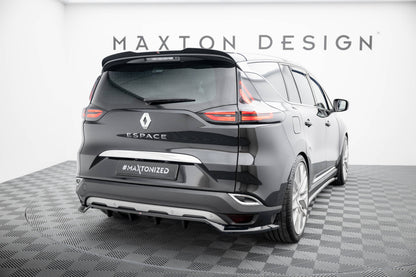 Maxton Hinten Splitter (mit einem vertikalem balken) Renault Espace Mk5 Facelift schwarz Hochglanz