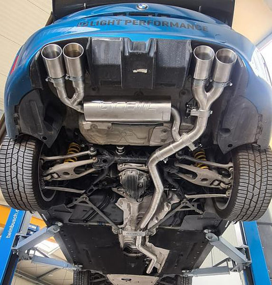 Grail Auspuffanlage BMW M2 F87 N55 3-Zoll Schwarze Endrohre ohne EWG-Steuerung Montage bei Grail