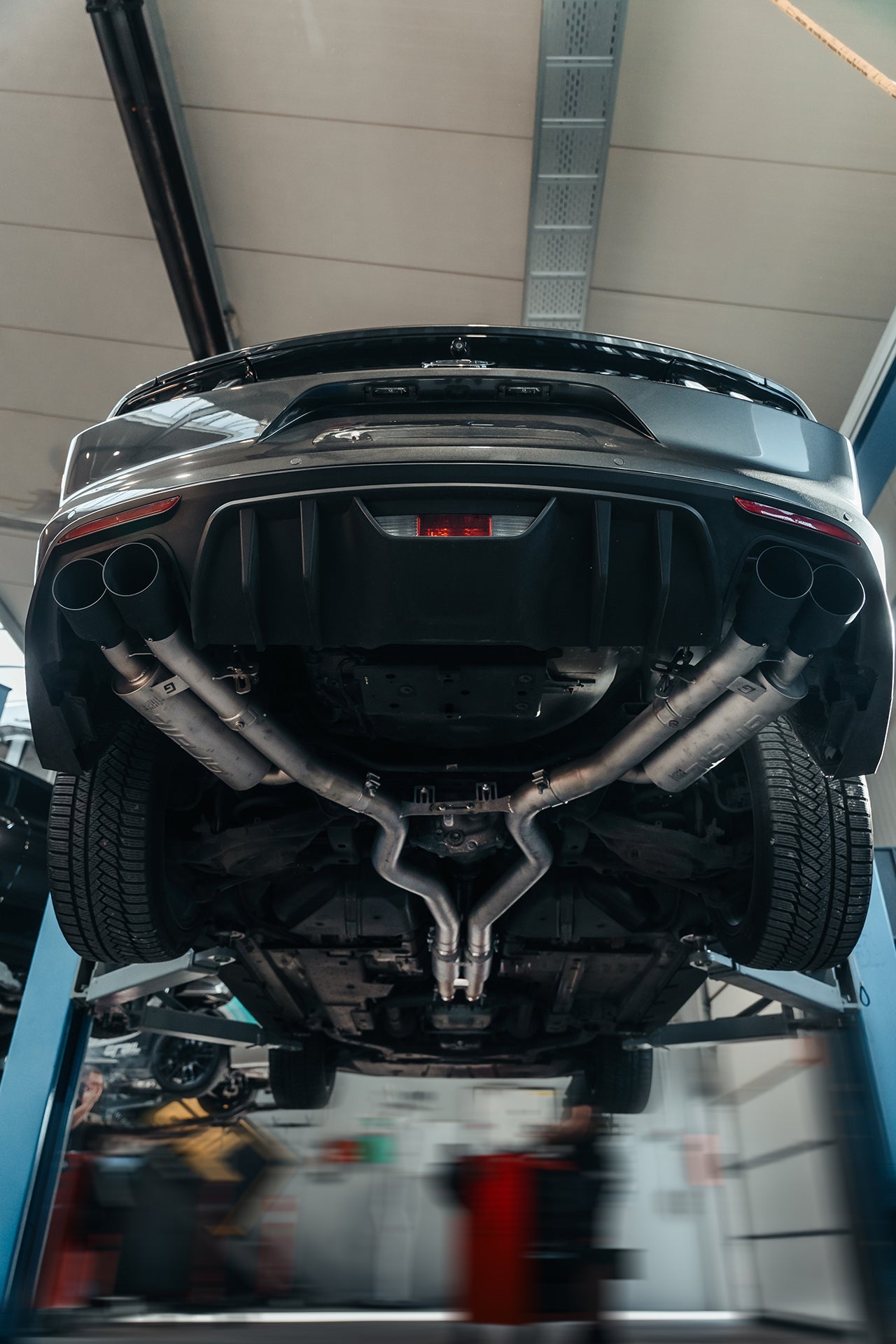 Grail Auspuffanlage Ford Mustang Gen. 6 VFL/FL 5.0 (4-Rohr) - XTREME Schwarze Endrohre 2015-2017 (VFL) US Cabrio ohne Seri...