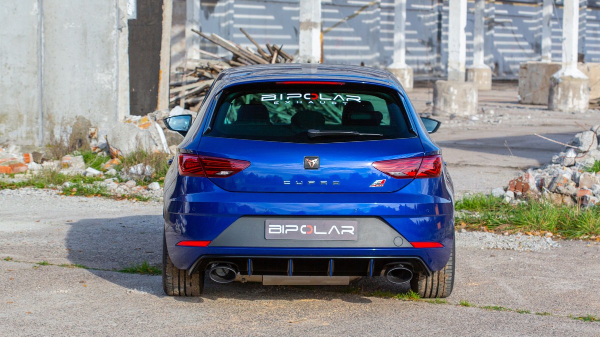 Grail Auspuffanlage Seat Leon Cupra 5F 3.5-Zoll Oval Schwarz (170x107) an HJS CJXC (300PS)
