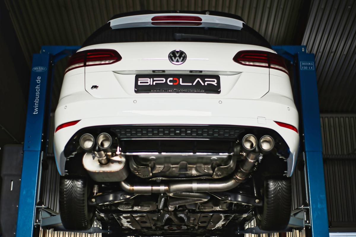 Grail Auspuffanlage Volkswagen Golf 7 R Variant Oval Edelstahl (170x107) an Serie Montage bei Grail