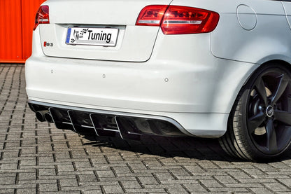 Gefräster Heckansatz Audi RS3, 8PA Bj.: 2011-2012 Schwarz Matt