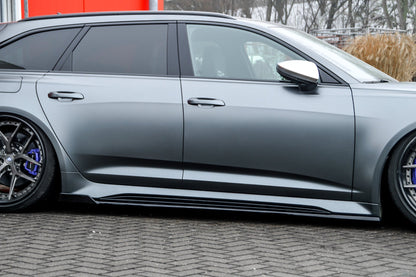 Seitenschwellersatz mit Wing Audi RS7 Typ C8 4K ab Bj.:2019 - Schwarz Matt