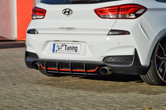 Gefräster Heckansatz Hyundai i30N + N-Performance ( PDE) Schwarz Matt