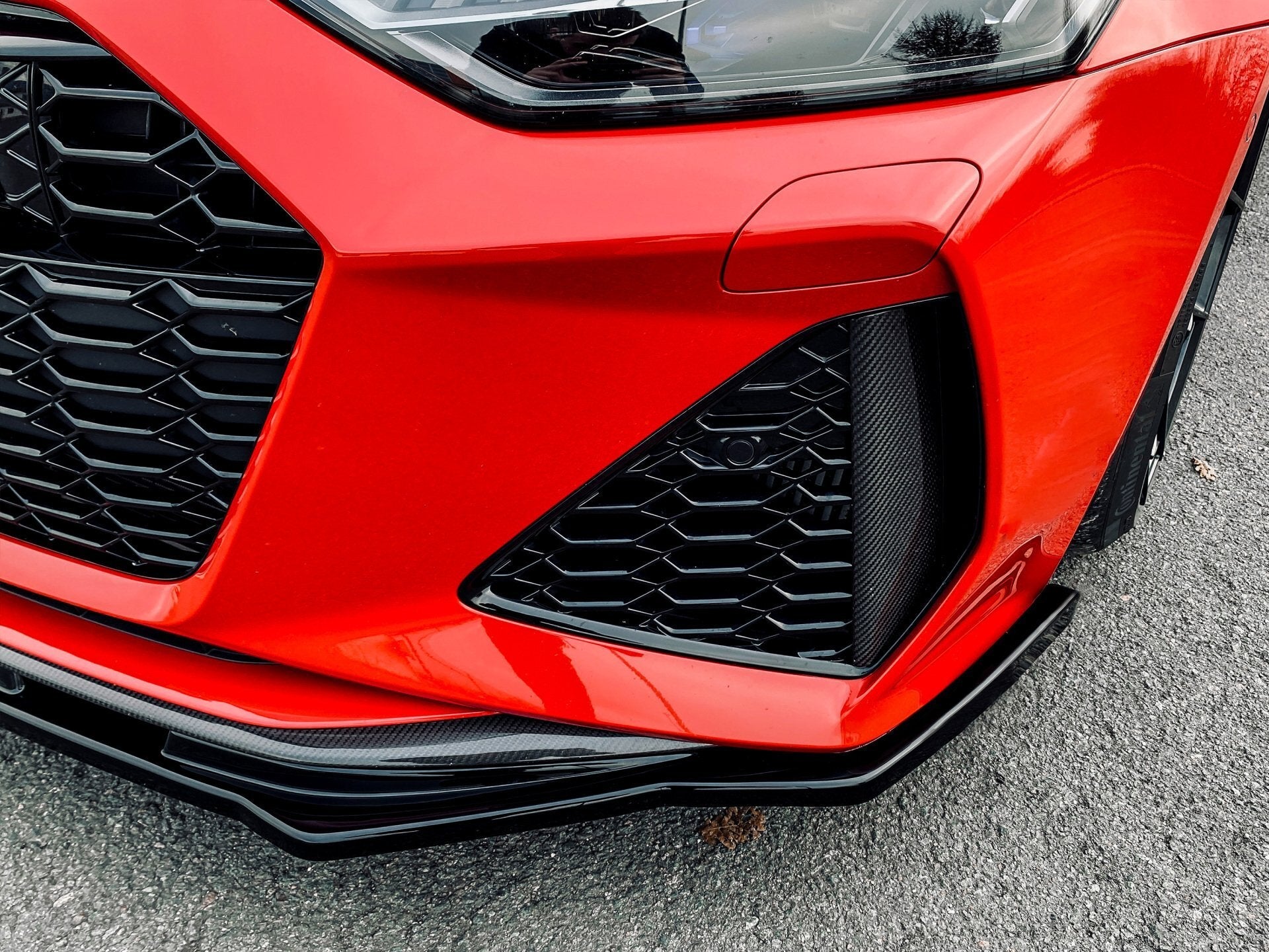 CUP Frontspoilerlippe ABS Audi RS7 Typ C8 4K ab Bj.:2019 - Schwarz Glanz