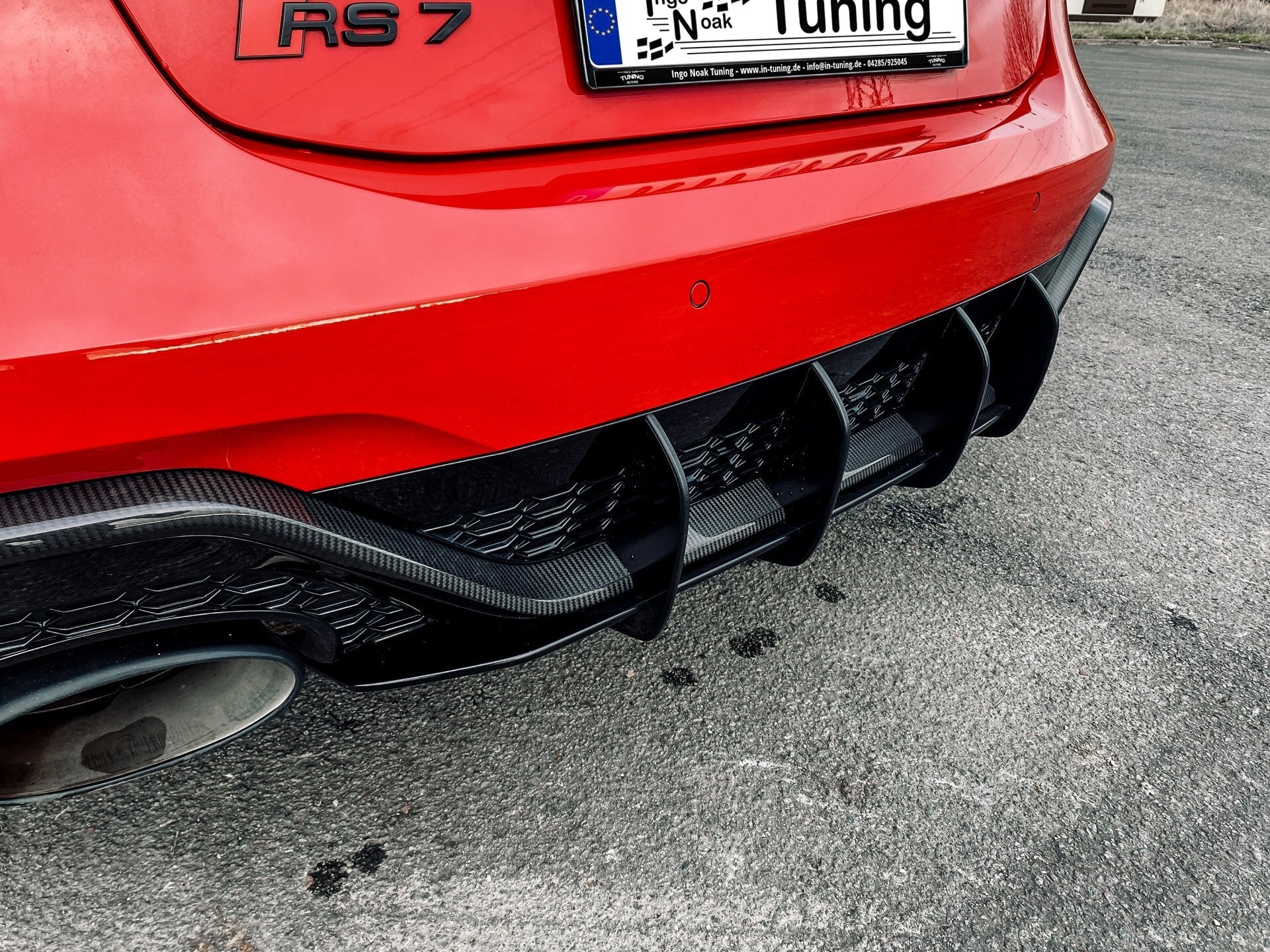 Gefräster Heckansatz Audi RS7 Typ C8 4K ab Bj.:2019 - Schwarz Matt