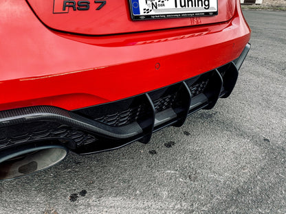 Gefräster Heckansatz Audi RS7 Typ C8 4K ab Bj.:2019 - Schwarz Matt