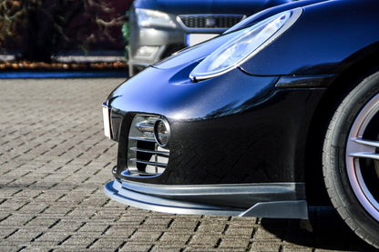 CUP Frontspoilerlippe ABS mit Seitenwing Porsche Cayman 987 Schwarz Matt