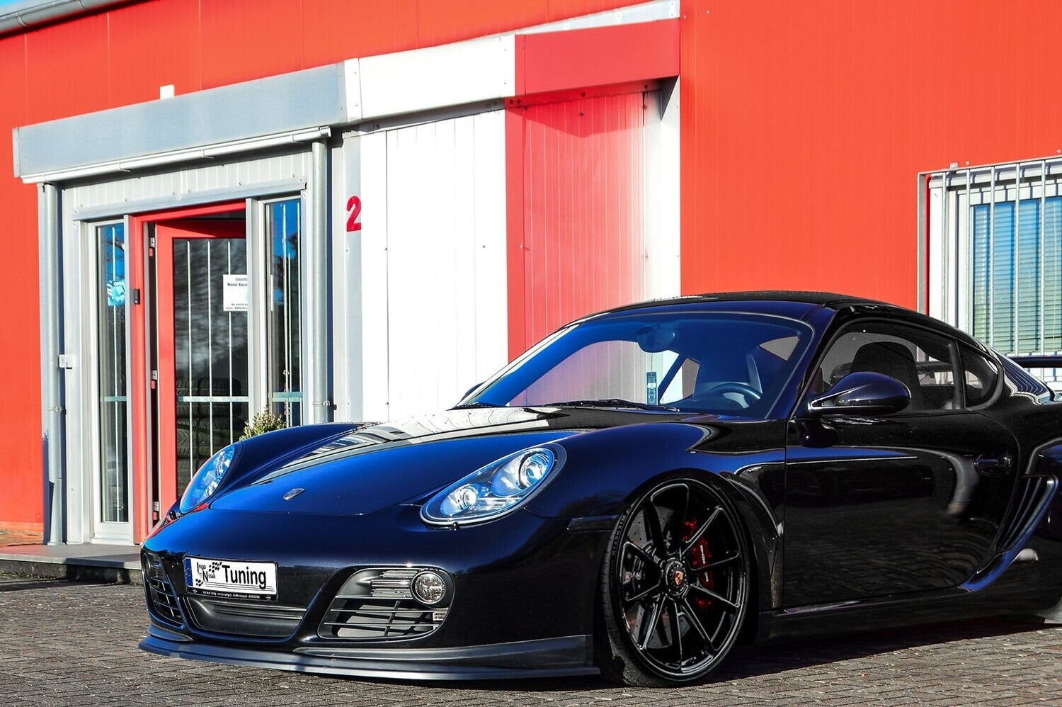 CUP Frontspoilerlippe ABS Porsche Cayman 987 Bj.: 2009-2013 Schwarz Matt