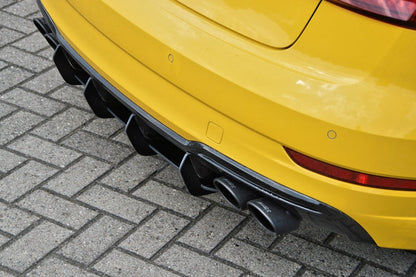 Gefräster Heckansatz Audi A3, 8V, S-Line + S3, Limousine Schwarz Glanz