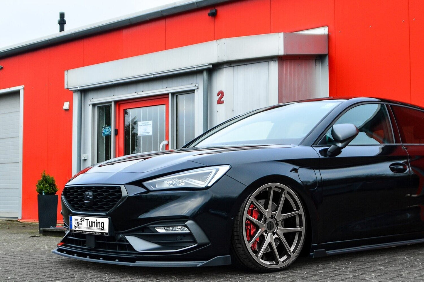 CUP Frontspoilerlippe ABS mit Seitenwing Seat Leon 4 ( KL) Schwarz Glanz
