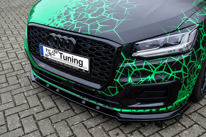 CUP Frontspoilerlippe ABS mit Seitenwing Audi Q2 GA, MK1 Schwarz Glanz