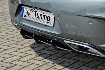 Gefräste Finnen für OPC Heckstoßstange Opel Insignia B GSI Schwarz Matt