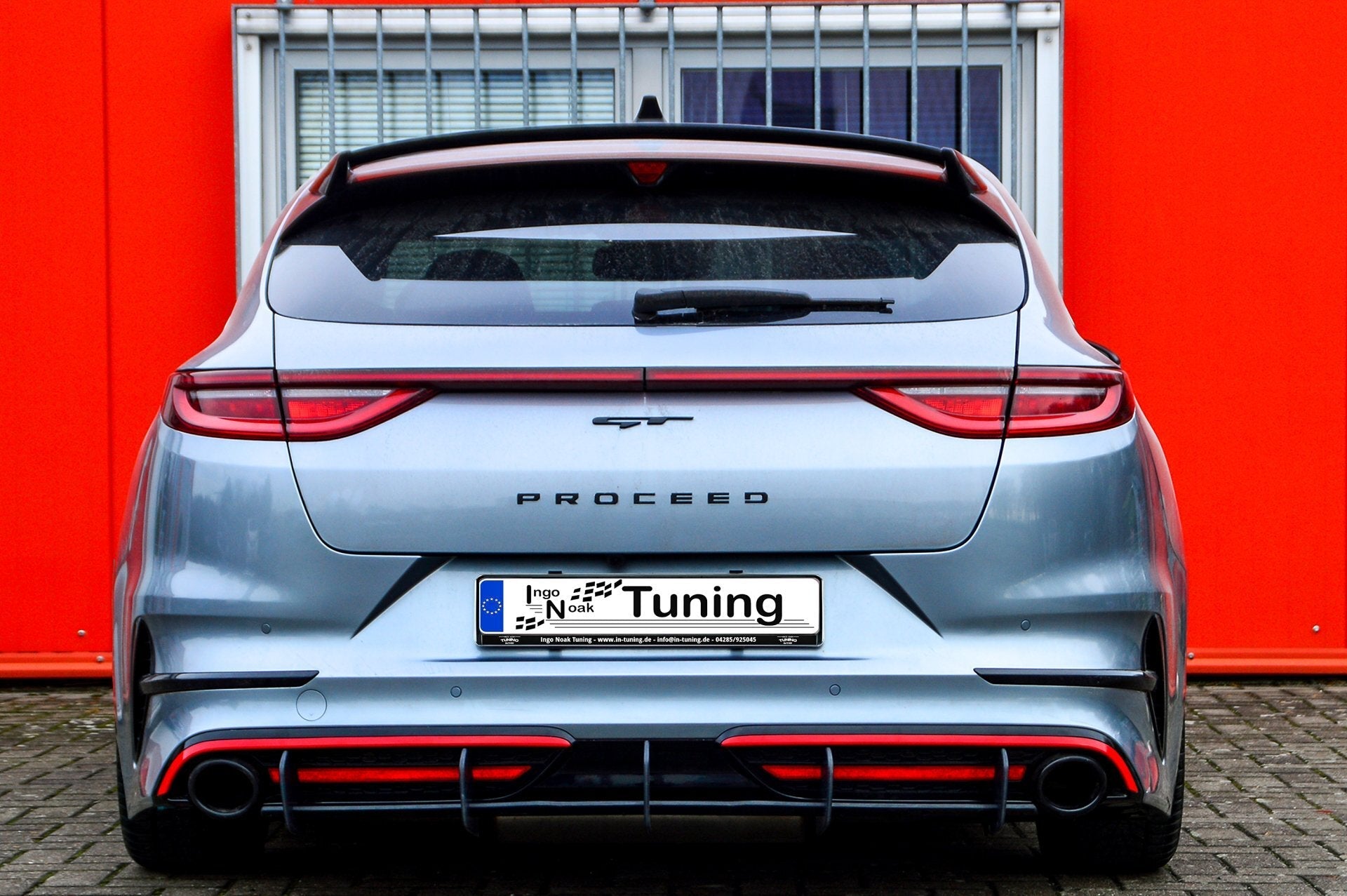 Gefräster Heckansatz Kia Pro Ceed GT Facelift ab Bj.:2021- Schwarz Matt