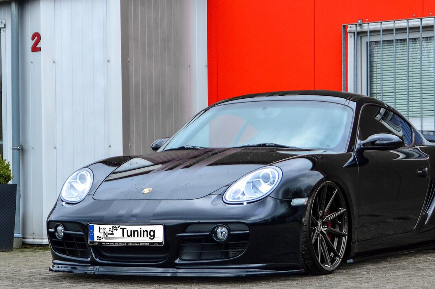 CUP Frontspoilerlippe ABS Porsche Cayman 987 Bj.: 2005-2009 Schwarz Matt