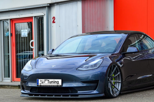 CUP Frontspoilerlippe ABS Tesla Model 3 + Performance Bj.:2017- Schwarz Glanz