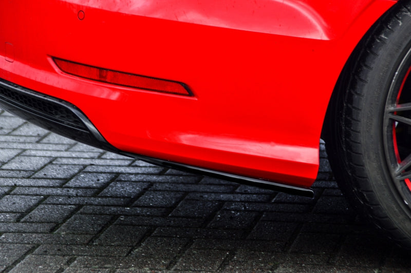 Heckansatz Seitenteile ABS Audi A3, 8V, S-Line + S3, Limousine Schwarz Glanz