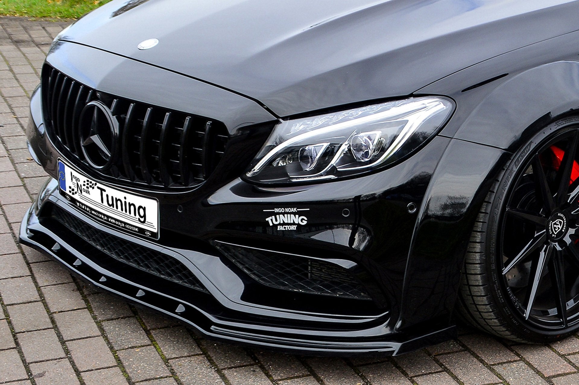 CUP Frontspoilerlippe ABS Mercedes Benz C63 AMG, W205 Schwarz Glanz