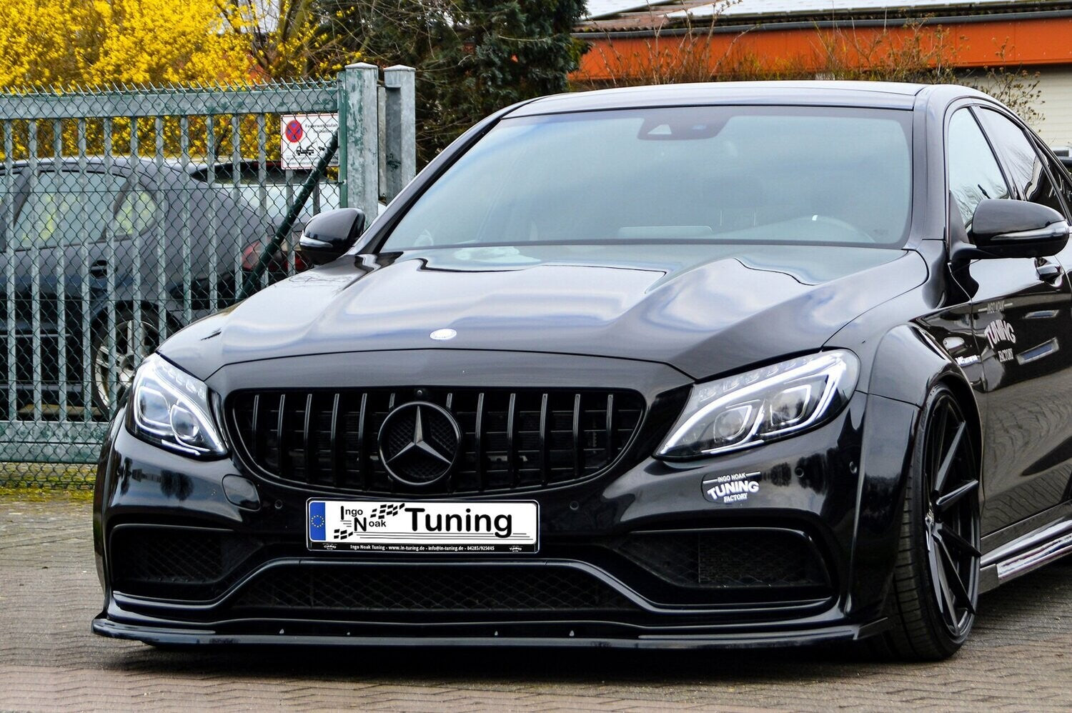 CUP Frontspoilerlippe ABS Mercedes Benz C63 AMG, W205 Schwarz Glanz