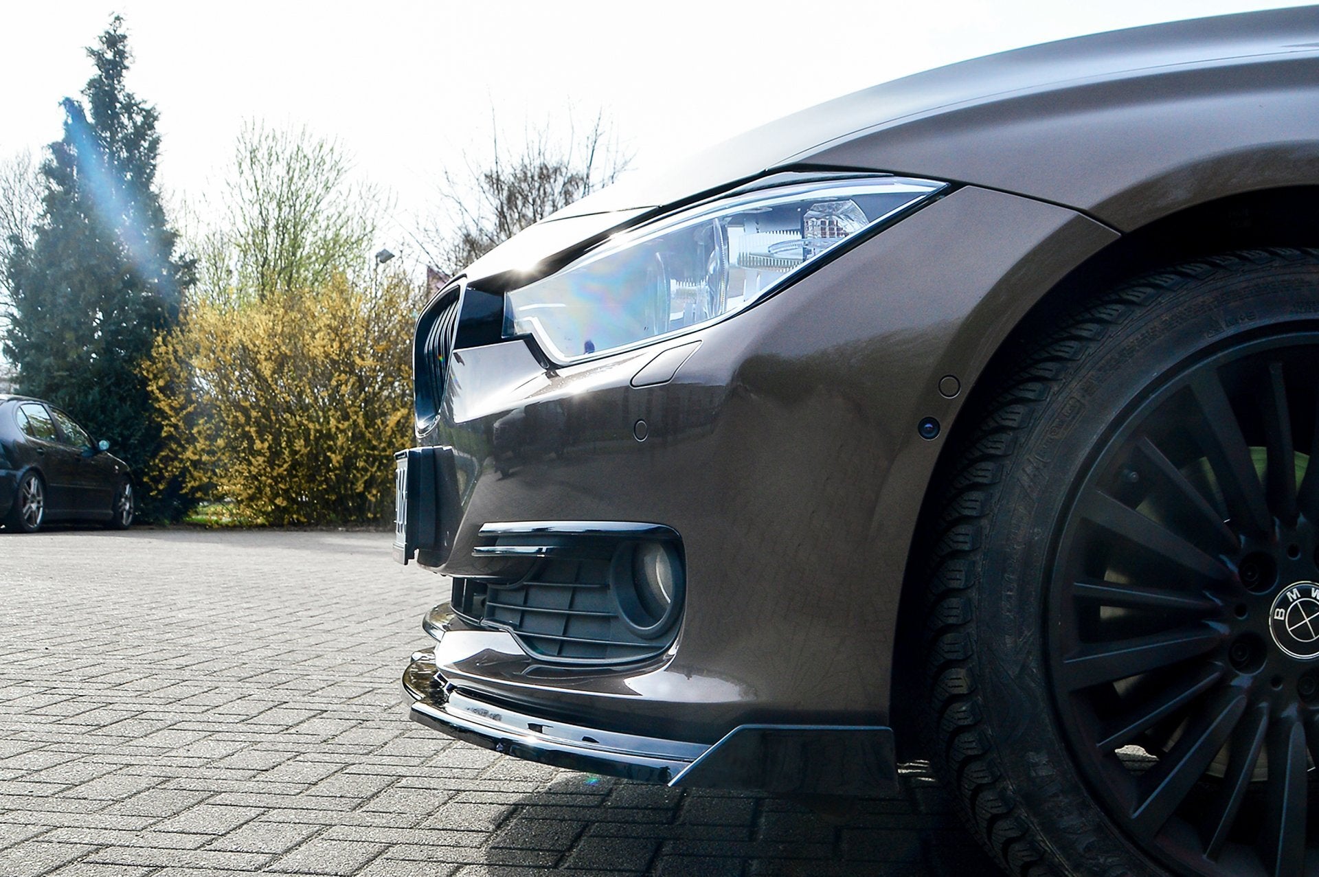 CUP Frontspoilerlippe ABS mit Seitenwing BMW 3er F30/ F31 Schwarz Glanz