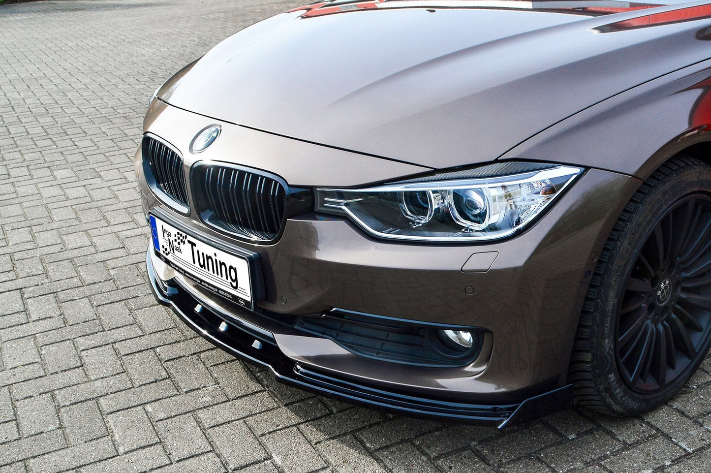 CUP Frontspoilerlippe ABS mit Seitenwing BMW 3er F30/ F31 Schwarz Glanz
